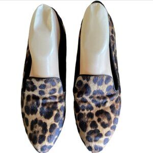 Nine West Haydyn Animal Leopard Print Almond Toe Flats 8.5M #122Q